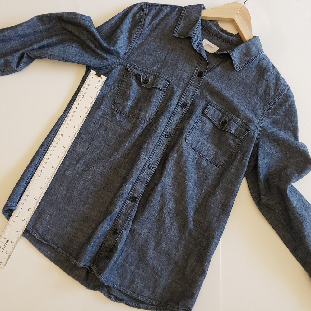 Classic Denim Blue Colored Size Small Button Down Old Navy Shirt - Picture 5 of 7